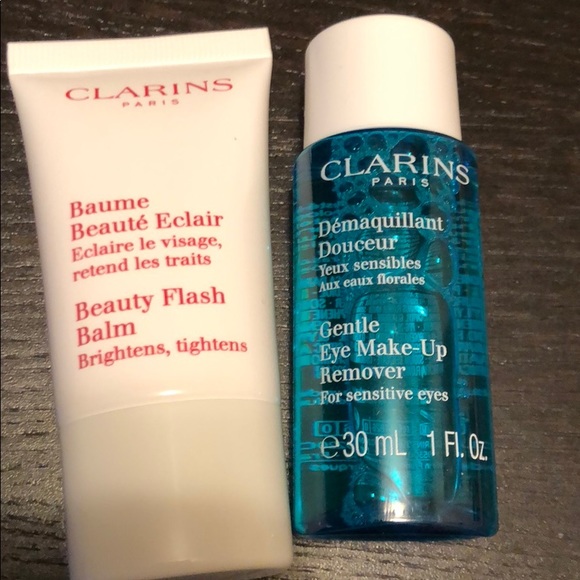 Other - Clarins set eye make up remover set flash balm x2